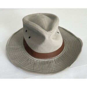 Dorfman Pacific Men's Outback Saguaro Khaki Twill Hat SPF 50 Large NEW